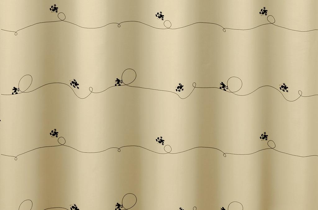 Suminoe Disney Mickey Line Curtain 1 100 x 200 BE Ready-Made Drape, Panel, cm, 323-74216