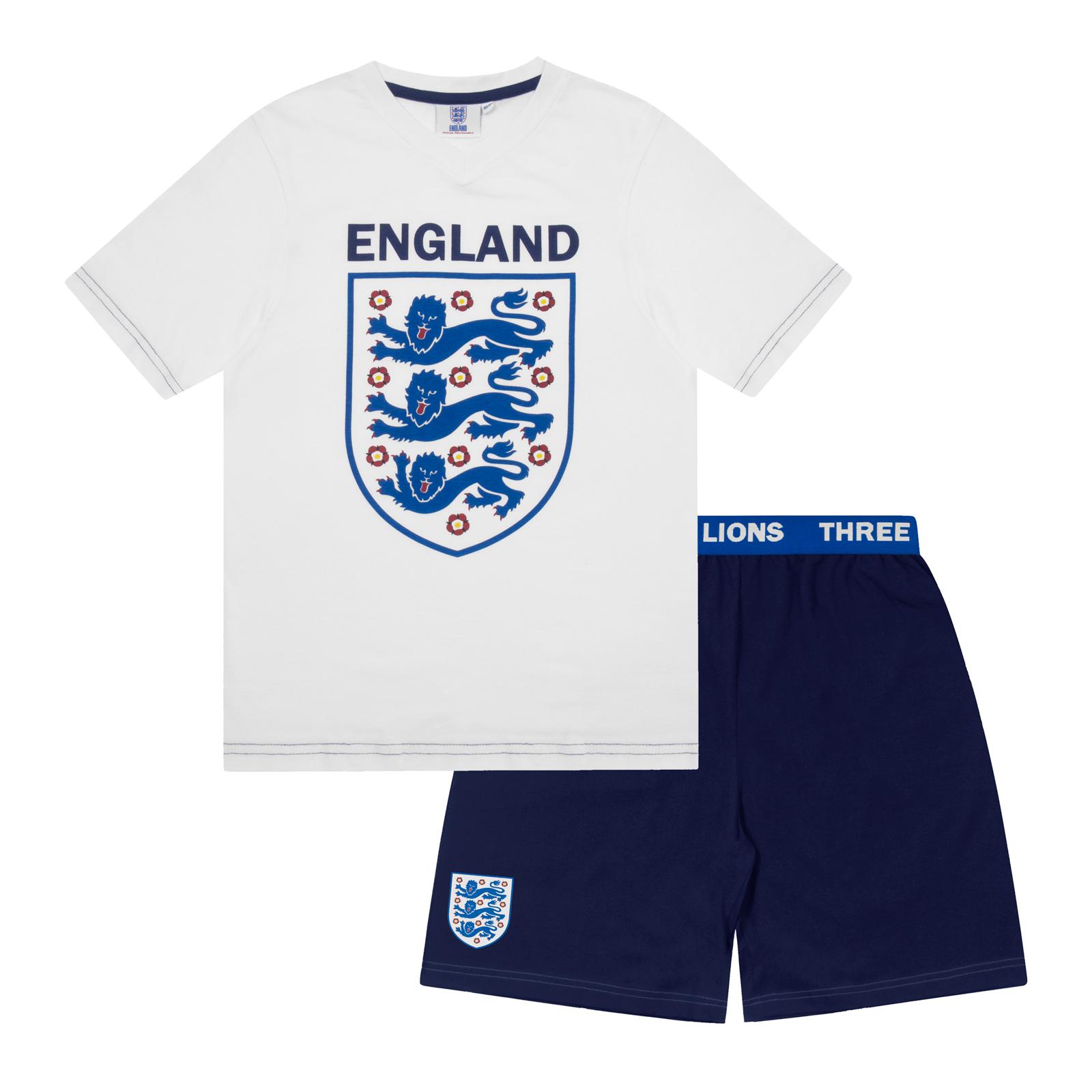 England FA Jungen Kurzpyjama Set 8-9 Years weiß
