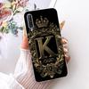 For Huawei Y9s Case Transparent Luxury Crown A-Z Letters 2D Painted Soft Casing For Huawei Y9s STK-L21 STK-LX3 STK-L22 Cover