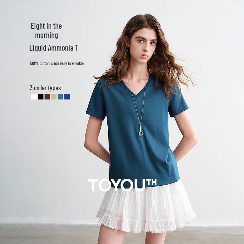 Chuyu Women s Mercerized Cotton Short Sleeve T-Shirt S