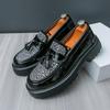 New Men's Charm Rhinestone Pointed Black Patent Leather Casual Shoes Designer Formal Wedding Dress Loafers Homecoming Footwear