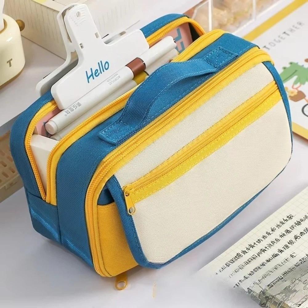 Zipper Pencil Case Desktop Storage Stationery Storage Bag Simple Pencil Pouch  Student