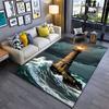 Stormy Lighthouse Ocean Scene Suitable As a Non-slip Mat for the Living Room or Bedroom Sofa