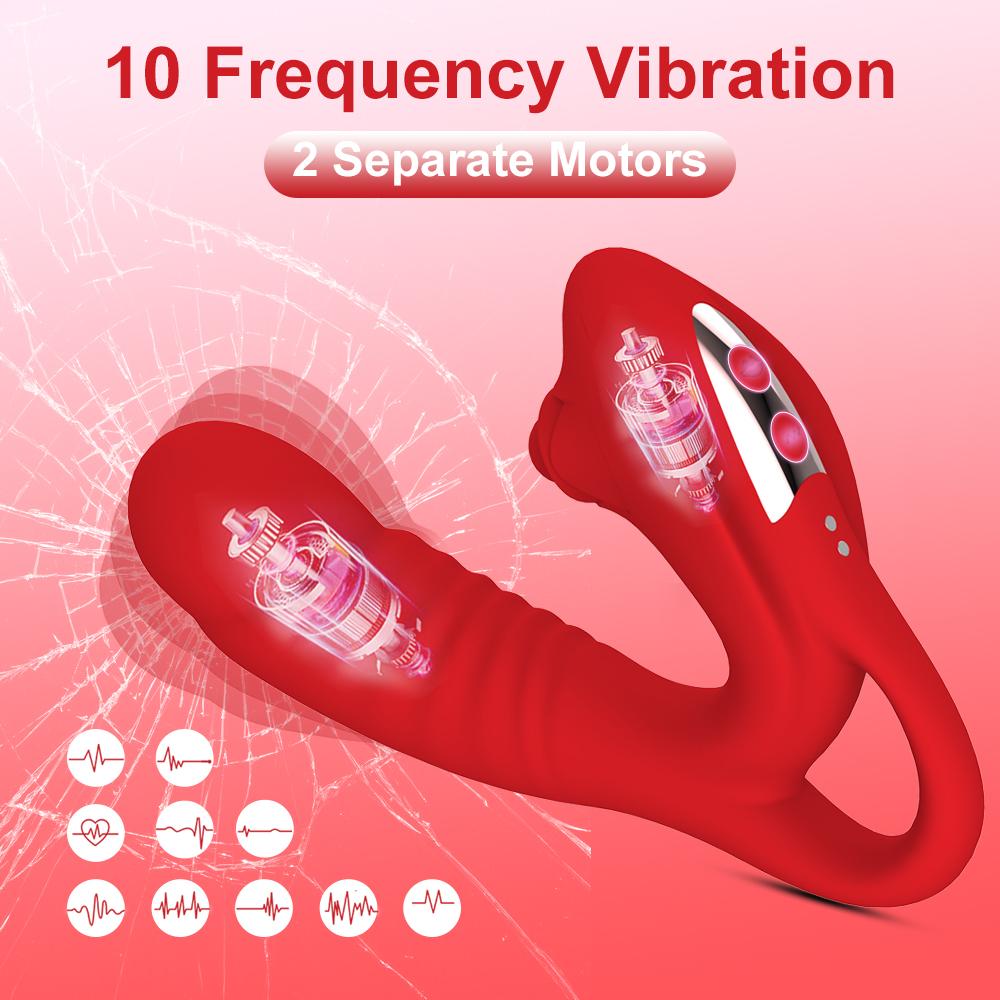 Vibrator für Frauen mit 10 Vibrationsfrequenzen G-Punkt Klitoris Doppelte Stimulation AV Massage-Stab Sexspielzeug für Erwachsene für Frauen