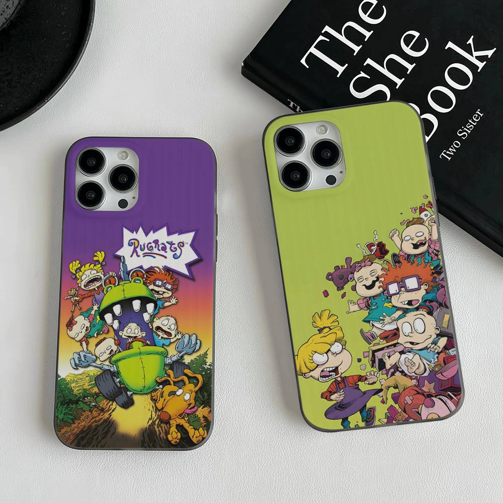 Cartoon Funny R-Rugrats For IPhone 17 16 15 14 13 12 11 Pro Max Plus Pro Corrugated Shockproof Matte Phone Cover