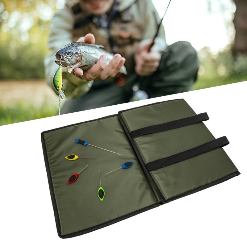 Foldable Carp Fishing Unhooking Mat Fish Protective Pad Landing Pad with Baiting Needle Outdoor Fishing Accessories