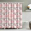 Cute Parfum Pattern Shower Curtain With Monogrammed Initials For Bathroom Decor Pink White Floral Design, Custom Size Available