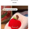 Women's Winter Plush Cotton Slippers - Cute Fruit Design, Cozy Velvet, Thick Sole, Couple-Friendly