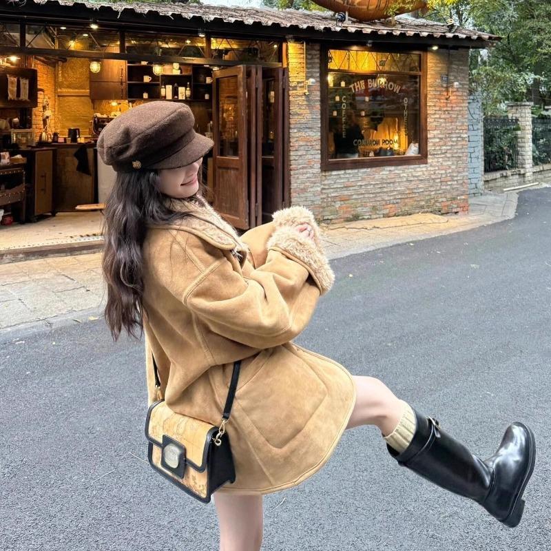 Winter Warm Women  Jacket Loose  Fleece Lined Thick Coat Outerwear