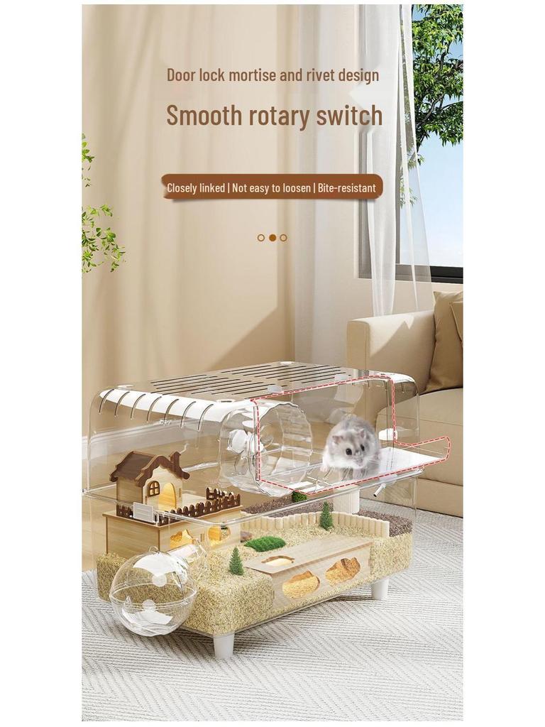 Luxury Extra-Large Golden Hamster Cage: Spacious, Easy-Clean, Anti-Bite Design