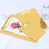 Durable Paper Organizer Stainless Steel File Folder Menu Paper Holder Writing Clipboard  Office
