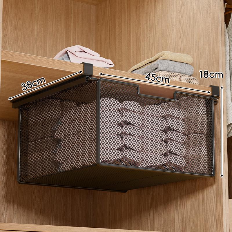 Sock Storage Magic: Pull-Out Basket for Underwear, Pants, and Clothing - Wardrobe Rack Box Drawer Hanging Solution