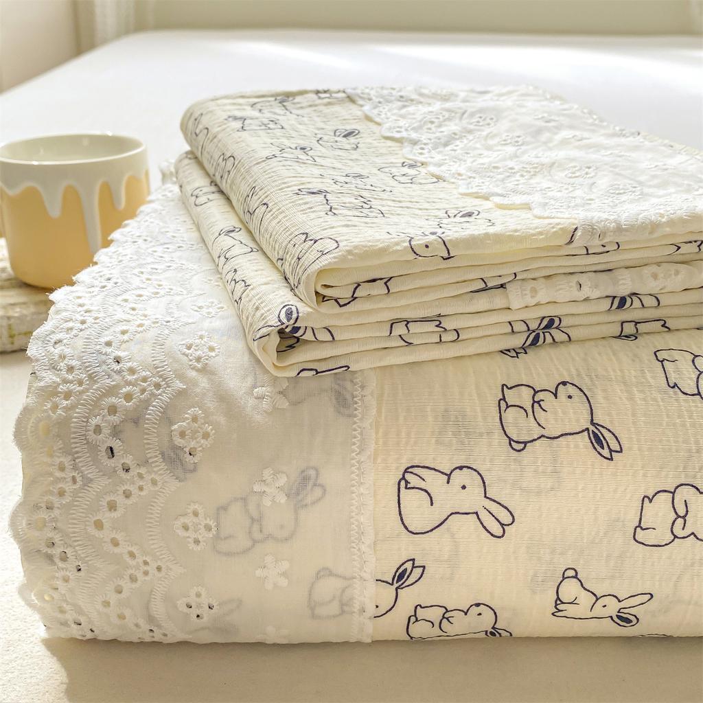 Klasse A Doppellagiges Garn Bettlaken Einzelstück Spitze Spitze Stepplaken Studentenwohnheim Dreiteiliges Set Einzelner Kissenbezug 3