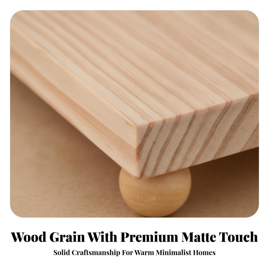 Wooden Tray with Feet Minimalist Decor Smooth for Vanity