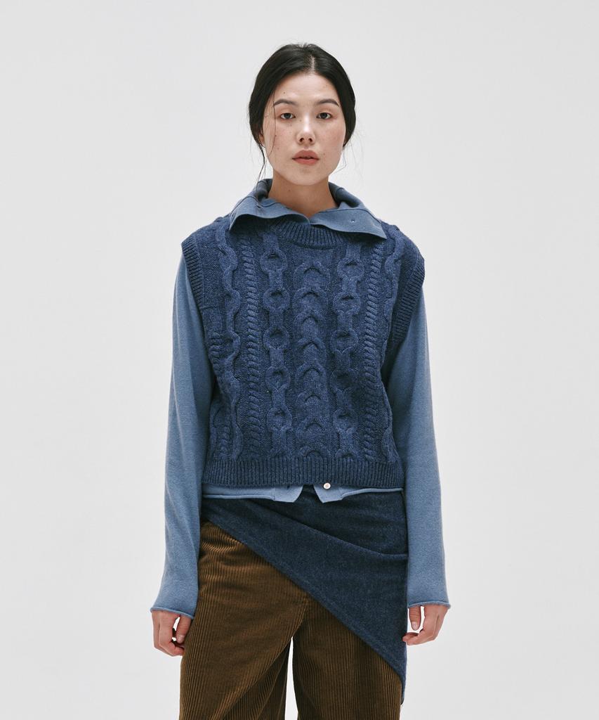 Yuleuteu Cashmere Wool Aran Vest_3Color