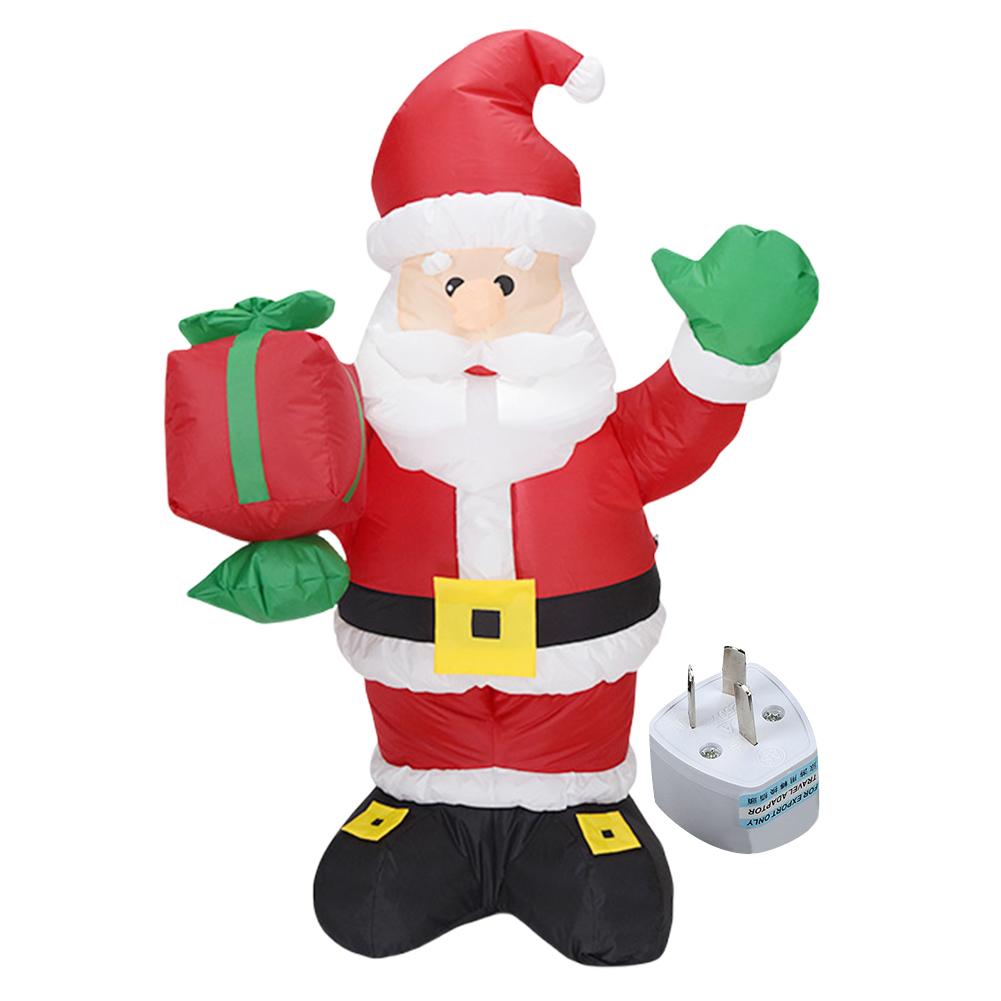 LED Inflatable Cute Air Blown Up Toy Illuminated Santa Claus Ornament Lighted Giant Model Ornament for Xmas Garden Party Decor