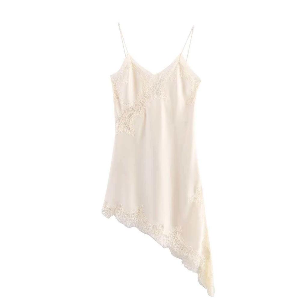 European & American Style Women's Lace Patchwork Asymmetrical Dress - Hot Selling Temperament
