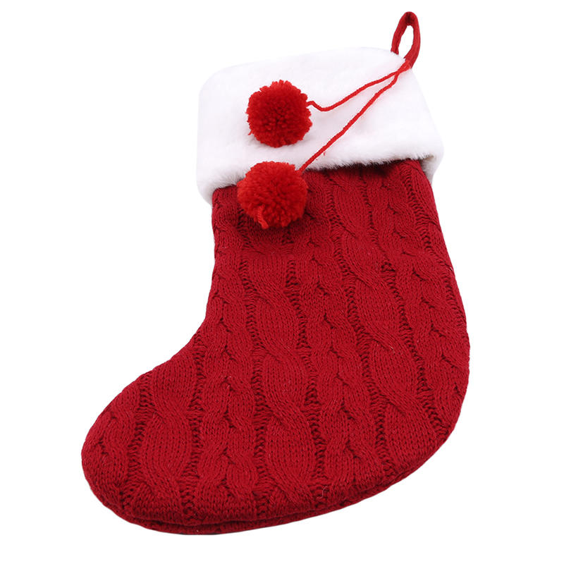 Cute Christmas Knitted Stockings Socks Candy Gift Party Favor Bag Tree Hanging Ornament Home Christmas Decoration