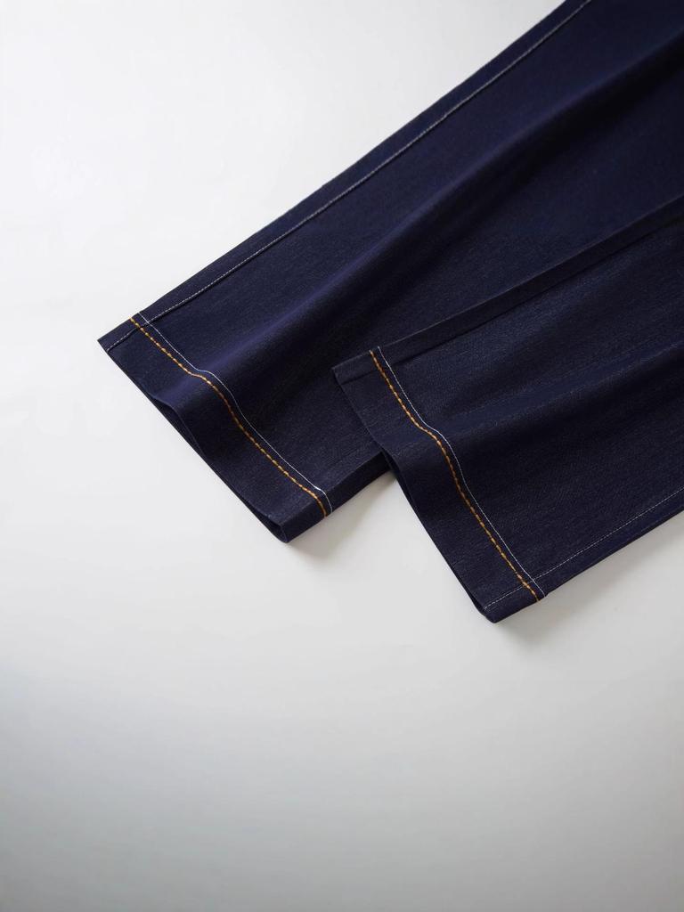Autumn Designer High-Waist Silk Denim Jeans: Luxury Slimming Pants