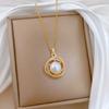 Bird'S Nest Pearl Zircon Light Luxury Temperament Gorgeous Full Diamond Necklace Female Versatile Clavicle Chain Titanium Steel