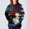 Women's Casual Fashion Long-Sleeve Stand-Up Collar Single-Button Independence Day Print Workwear Jacket