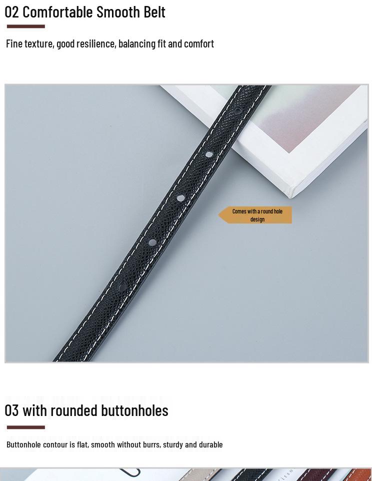 Women's Genuine Leather Thin Fashion Belt - Versatile Decorative Ins Style Waistband for Jeans