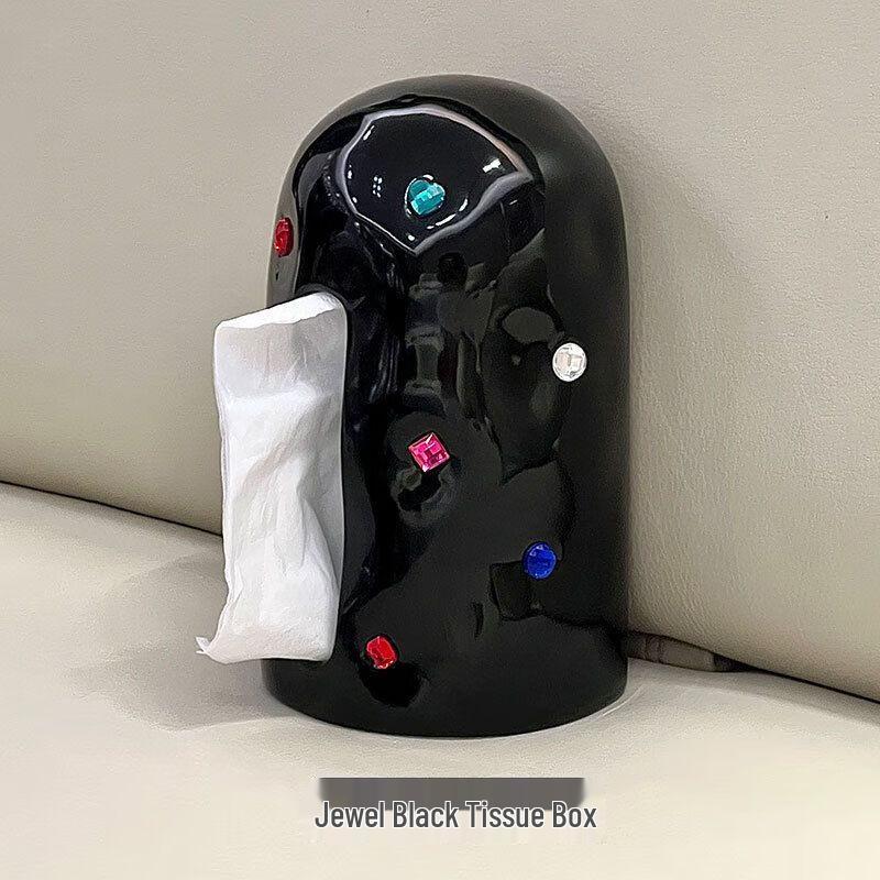 Cylindrical Gem Ceramic Tissue Box