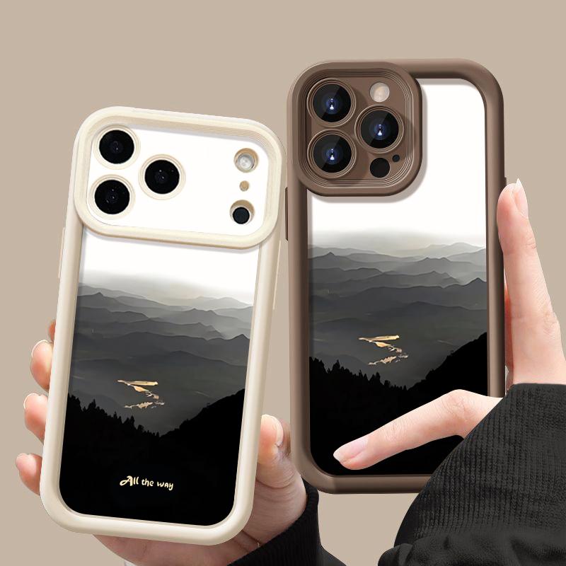 Ink Painting TPU Phone Case For iPhone Air 16e 17 16 15 14 Pro Max 13 12 Pro 15 16 14 Plus Shockproof Soft Silicone Cover Fundas