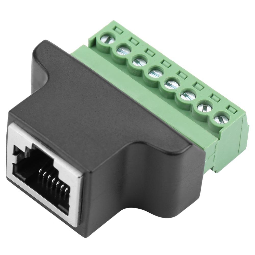 Безпаяный разъем RJ45 (мама) на винтовые клеммы 8 Pin 8P8C Адаптер с винтовым терминальным блоком Для системы видеонаблюдения