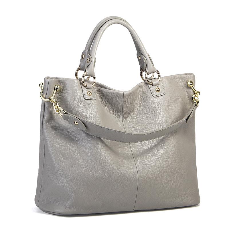 

Customized Cowhide Crossbody Shoulder Bag - Large Capacity Genuine Leather Commuting Handbag for Women светло-серый
