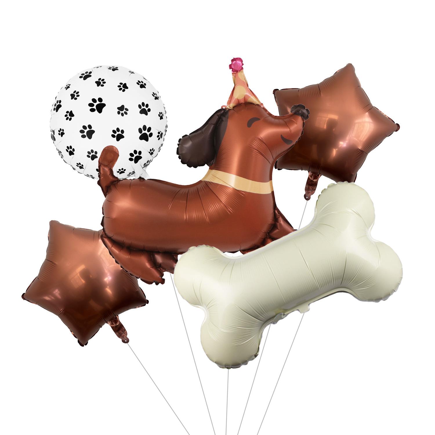 

Cartoon Dog Large Dog Bone Aluminum Film Balloon Children S Birthday Pet Theme Party Balloon Background Decoration Dachshund Bone Set