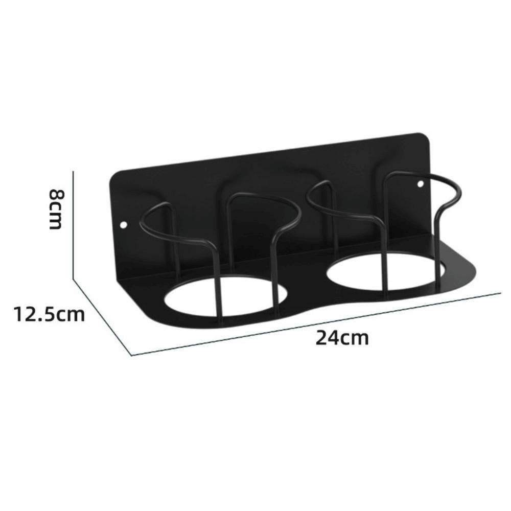 

2/3/4 Slot Magnetic Cup Holder Carbon Steel Fridge Storage Holder Kitchen Storage Rack Home Use Black-2 Slots