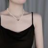 Baroque Freshwater Love Pearl Necklace Fashion Magnet Buckle Design Sense Clavicle Chain Special-Shaped Pearl Neck Chain