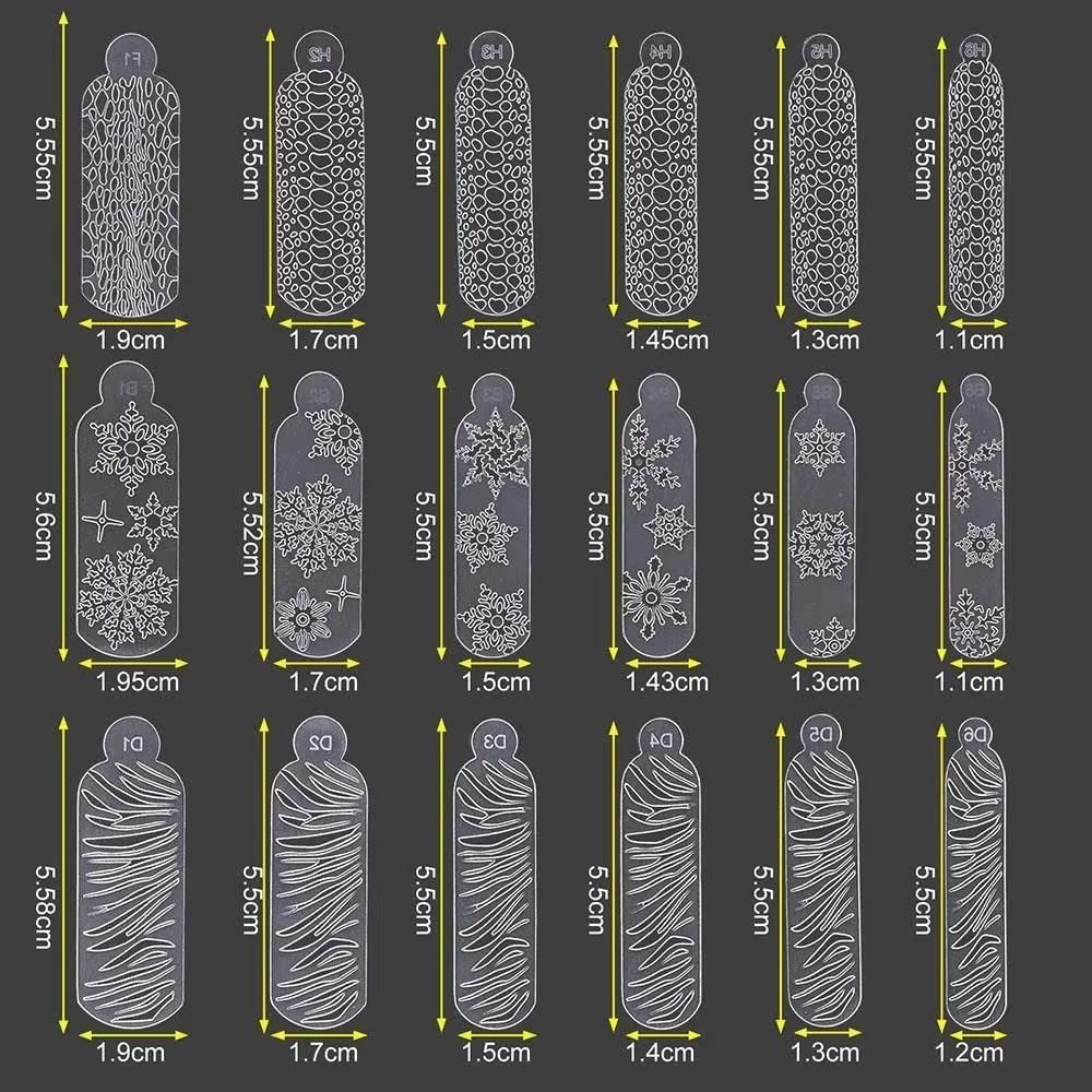 24PCS Snowflake Nail Crystals Molds Leopard Nail Art Molds  for Profional Use in Nail Salons