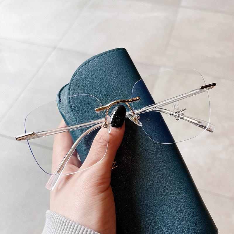 New Style Rimless Men Women Eyeglass Frames Korean Style Blue Light Blocking Men'S Glasses Good Quality Women Frame Glasses