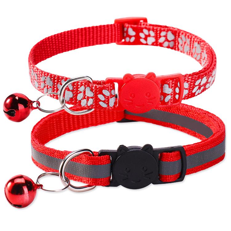 

Reflective Safety Adjustable Pet Collar for Cats and Dogs красный