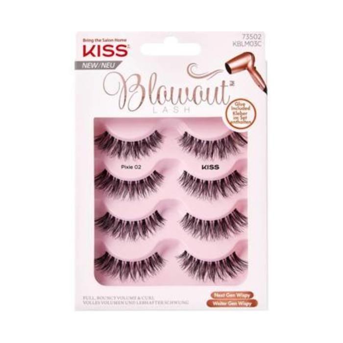 Cils - KISS - Pixie 02 - Multipack De 4 Paires - Volume Plein - Colle Incluse - Noir