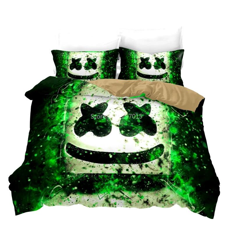 Hemtextil Marshmello 3d Sängklädesset Europa/USA/Australien Twin Full Queen King Påslakan Set Örngott Linne Dropshipping