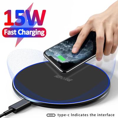 15W Fast Qi Wireless Charger Pad For IPhone 15 14 13 12 Pro Max For Samsung Galaxy S24 S23 Xiaomi  Wireless Charging Stand