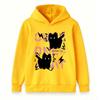 Kids Boys Girls Hoodie Sweatshirt, Cute Fluffy Black Cat Print Pullover, Casual Long Sleeve Loose Fit Hooded Tops for Daily Street Wear