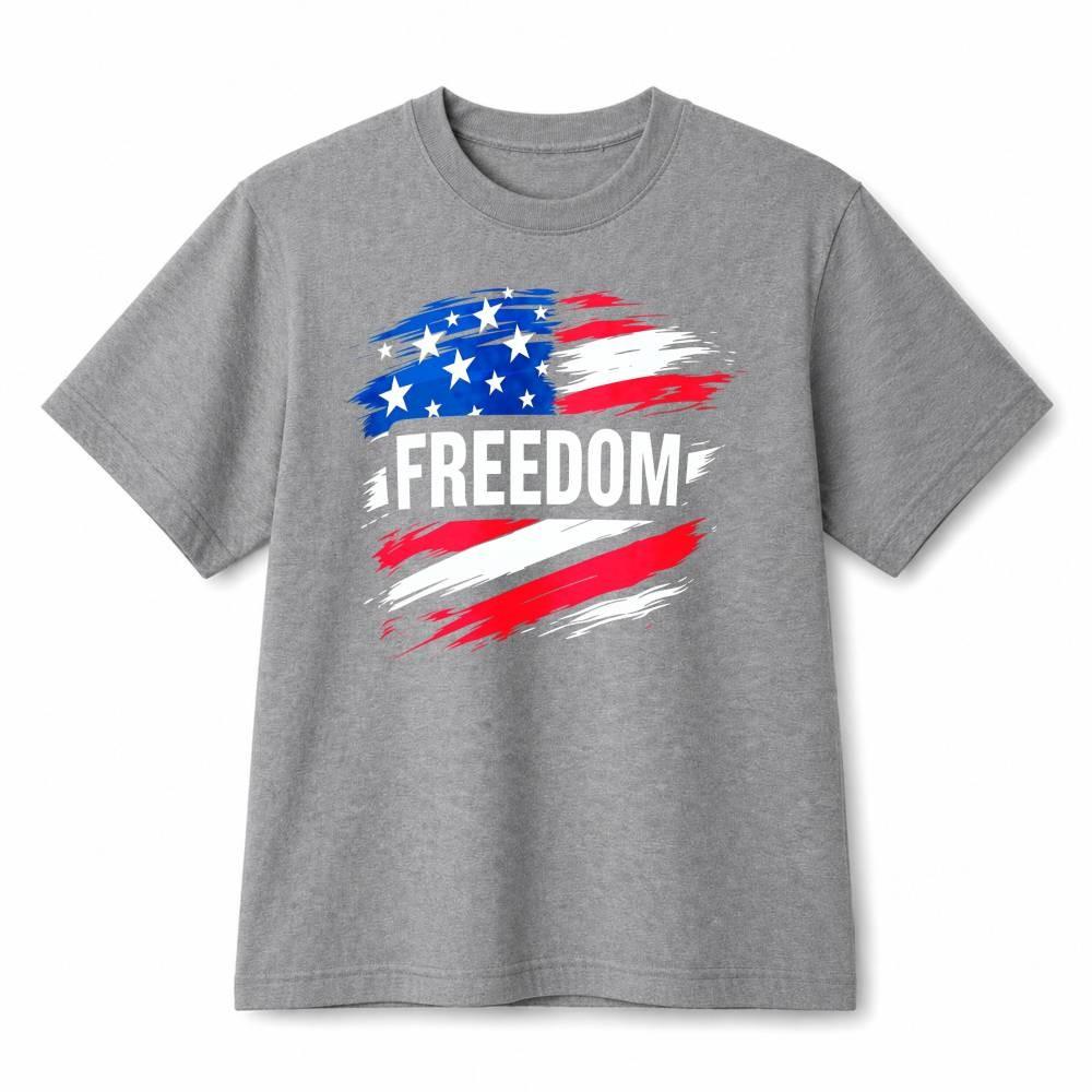 Brush Stroke Freedom USA Flag Patriotic Cotton 250th Anniversary T-Shirt Unisex S