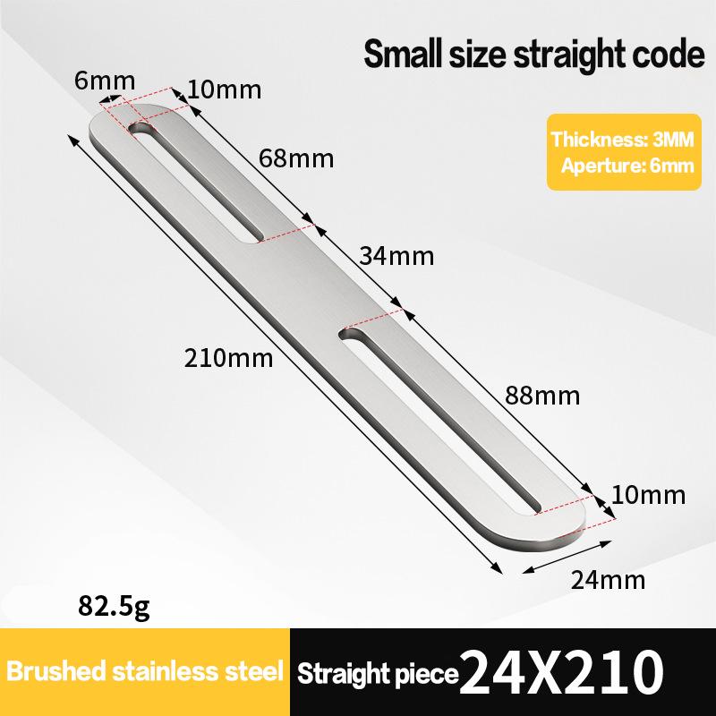 1ks Nerezový pravoúhlý držák Černý/Stříbrný Zesílený 180stupňový Plochý Pevný Držák Konektor Nábytkový Držák