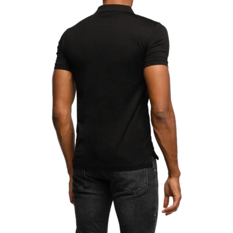 Emporio Armani Solid Color Short Sleeve Polo Shirt Men Tops Black 6H1FG3-1JTUZ-999