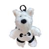 Cartoon Panda West Highland Puppy Plush Rope Chain Keychain Female Cute Bag Pendant Car Keychain