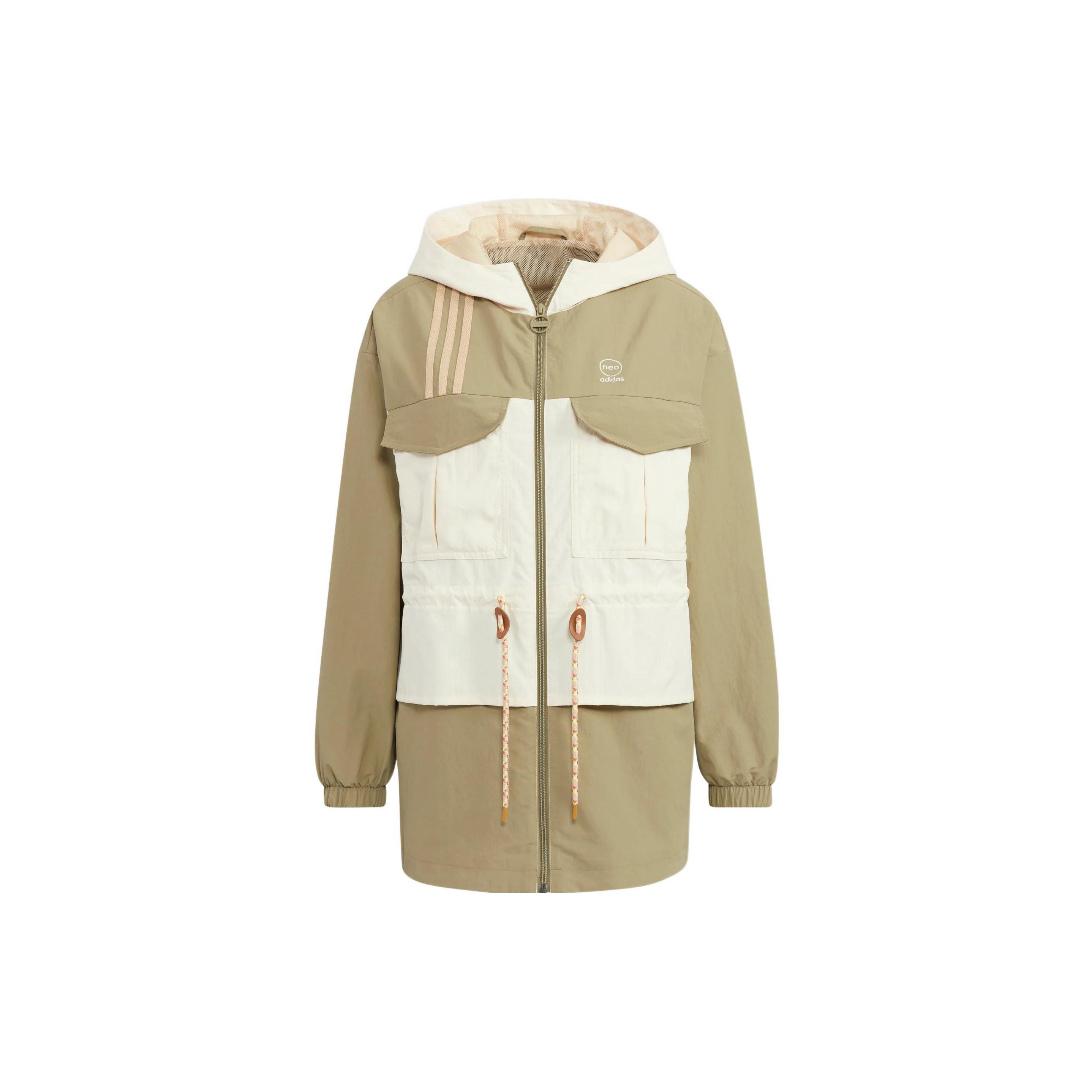 (WMNS) adidas Neo Util Windbreaker Jacket  Tan White  Women s HM2023 XXL