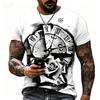 Men Retro Gray Pointer 3D Printed T-shirt Short Sleeve Streetwear Casual Tops