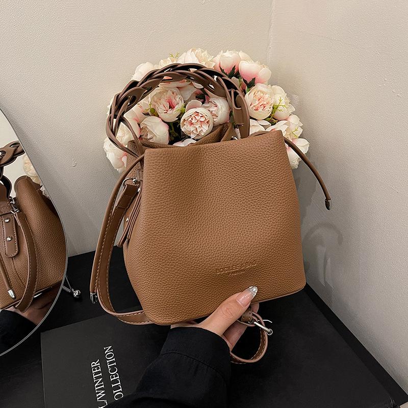 

Весна новая модная универсальная однотонная сумка-ведро портативная на плечо мессенджер женская сумка