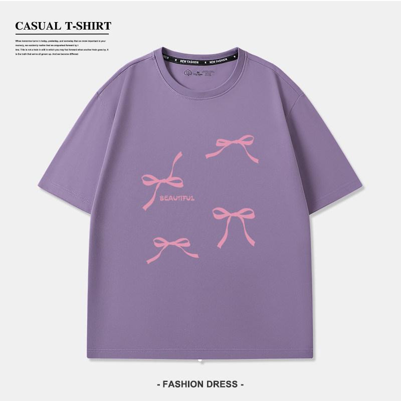 Women's Plus Size Retro Butterfly Print Cotton T-Shirt - Summer Loose Fit, Short Sleeve