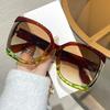 Fashion Modern Large Frame Sunglasses Concave Contrasting Color Colorful Sunglasses Women Ins Street Shot Glasses