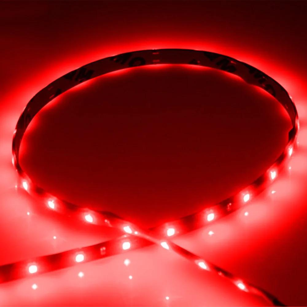 Led Strip Light Car Drl Lamp 12V Red Flexible Outdoor Waterproof 2835 Soft Night Lighting Decoration Bedroom Lights Strips Glow